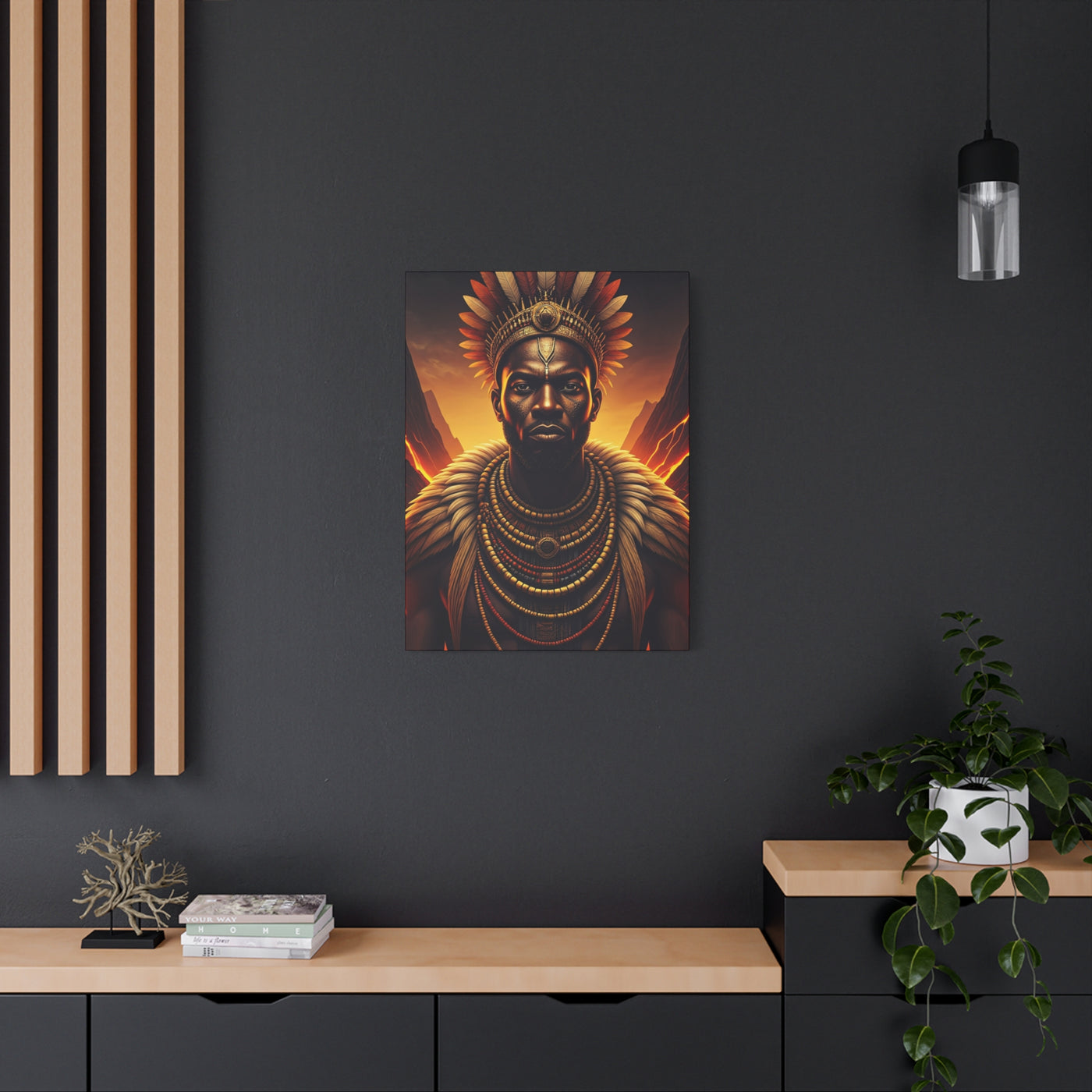 Sunfire Tribal King Portrait Wall Art & Canvas Prints