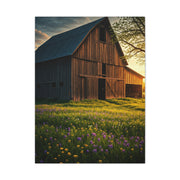 Wildflower Meadow Barn at Sunrise Wall Art & Canvas Prints