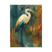 Marsh Heron Textured Composition Wall Art & Canvas Print