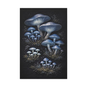 Luminous Indigo Fungi Botanical Study Wall Art & Canvas Print
