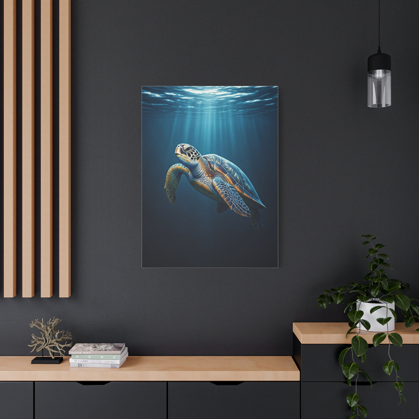 Sea Turtle Beneath Ocean Light Wall Art & Canvas Prints