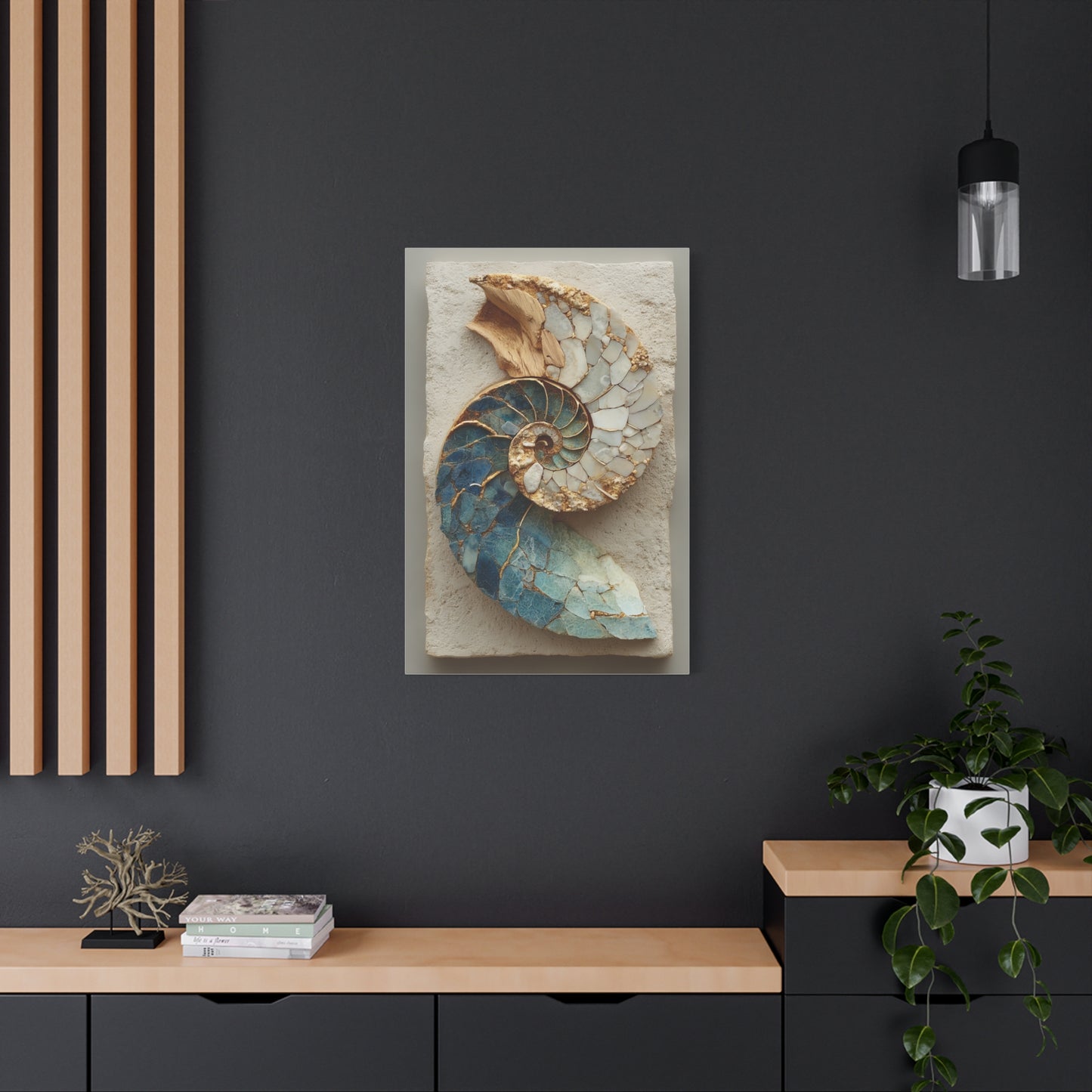 Nautilus Driftwood Mosaic Wall Art & Canvas Print