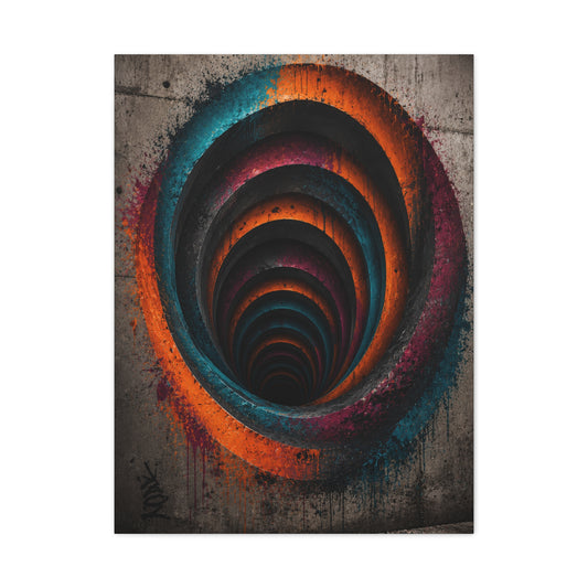 Urban Vortex Graffiti Tunnel Street Wall Art & Canvas Print