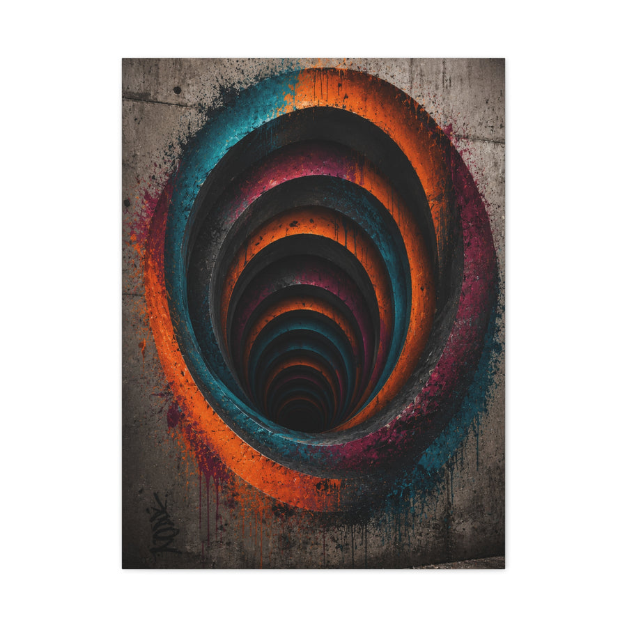 Urban Vortex Graffiti Tunnel Street Wall Art & Canvas Print
