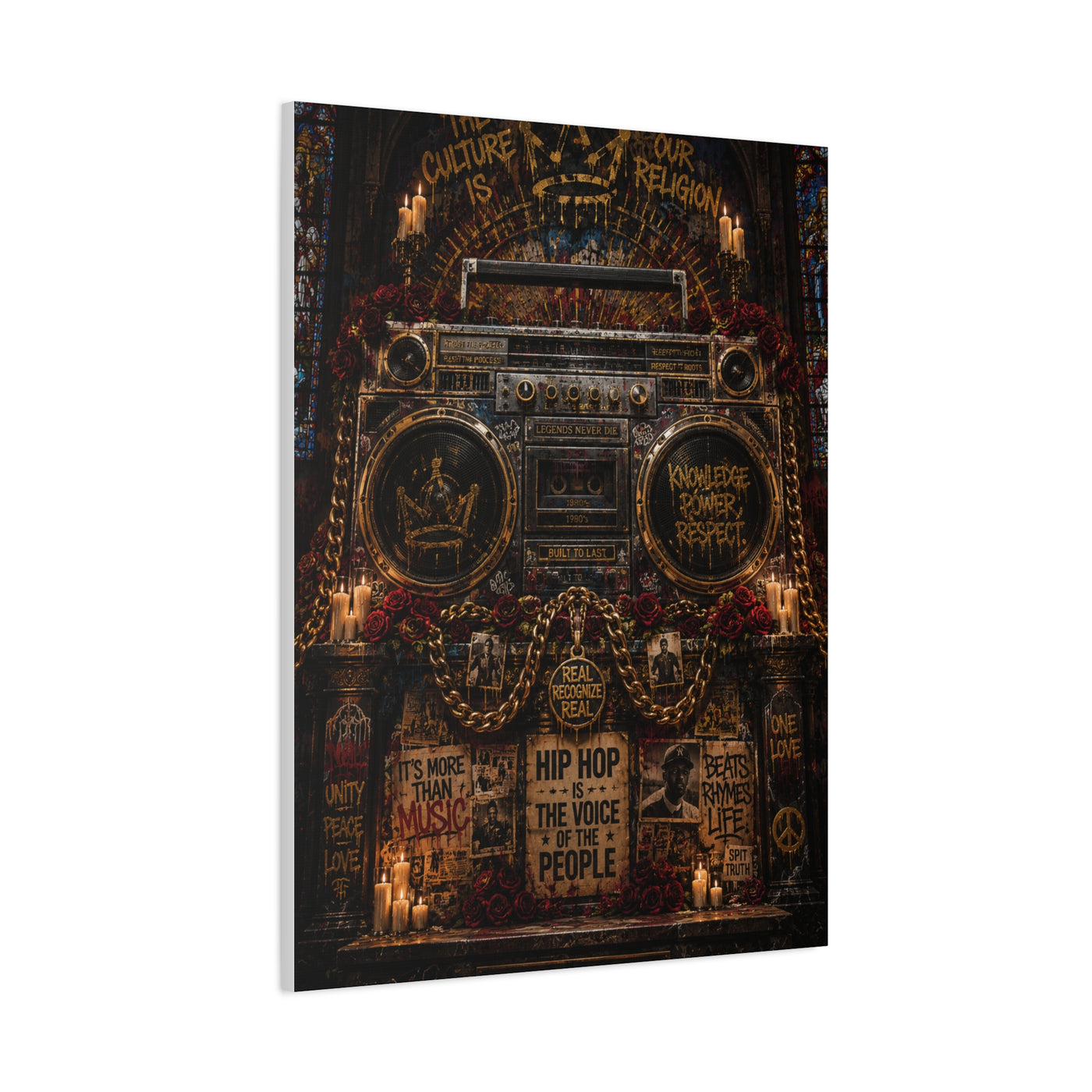 Hip Hop Cathedral Boombox Street Wall Art & Canvas Print