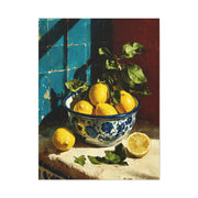 Mediterranean Lemon Bowl Painterly Kitchen Wall Art & Canvas Print
