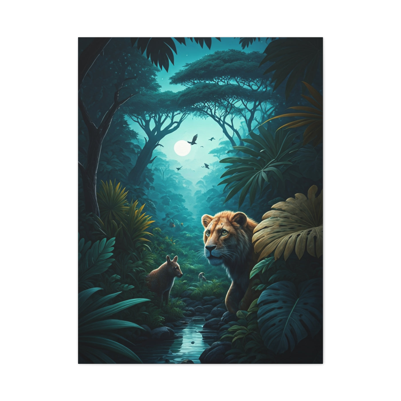 Moonlit Jungle Guardian Wall Art & Canvas Prints