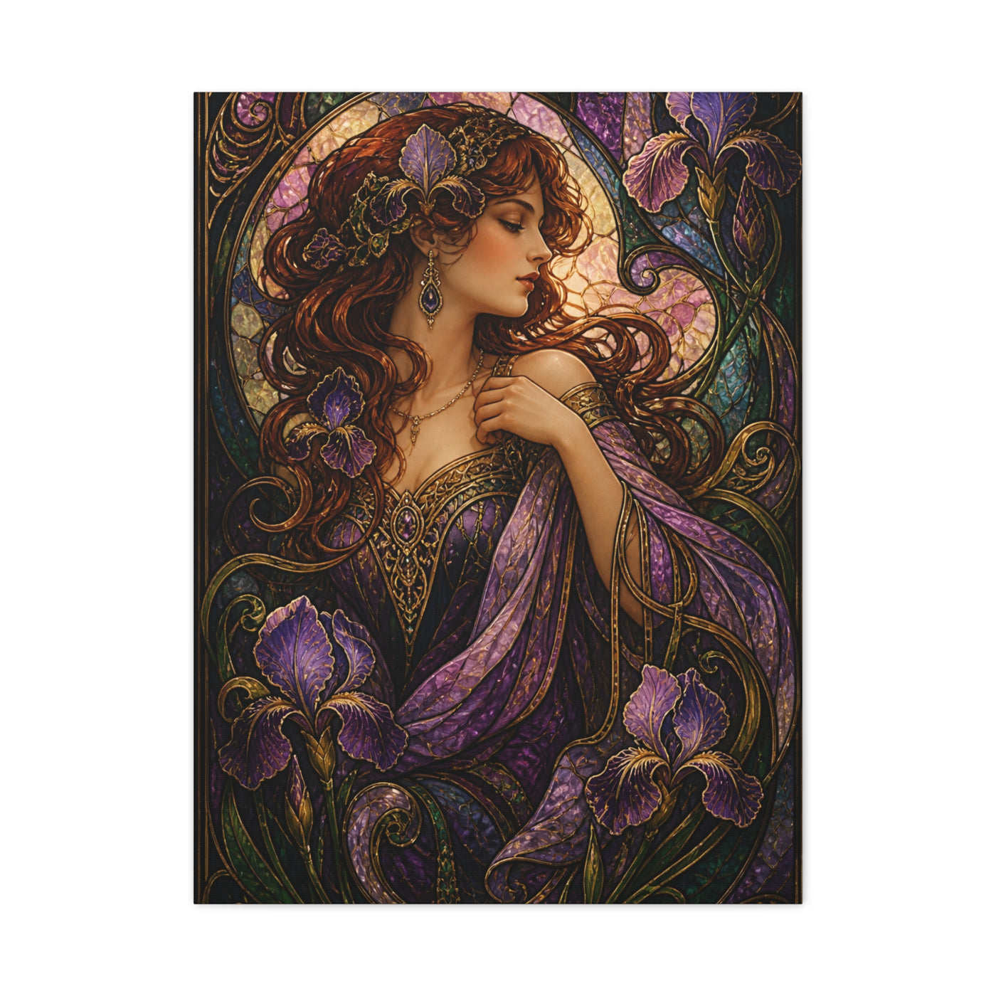 Art Nouveau Iris Muse Portrait Wall Art & Canvas Print