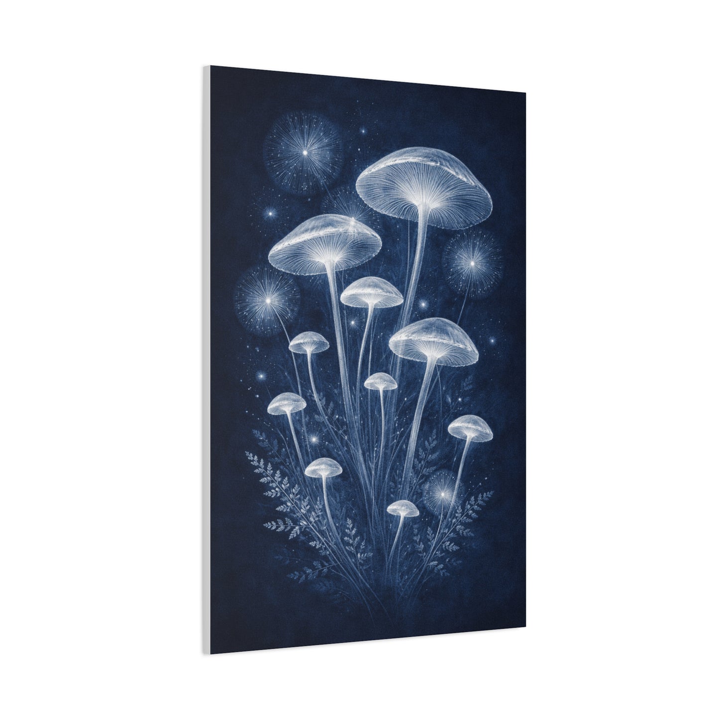Luminous Blue Herbarium Cyanotype Wall Art & Canvas Print