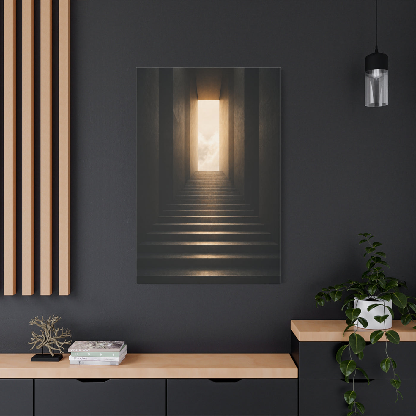 Staircase to Light Motivation Wall Art & Canvas Print