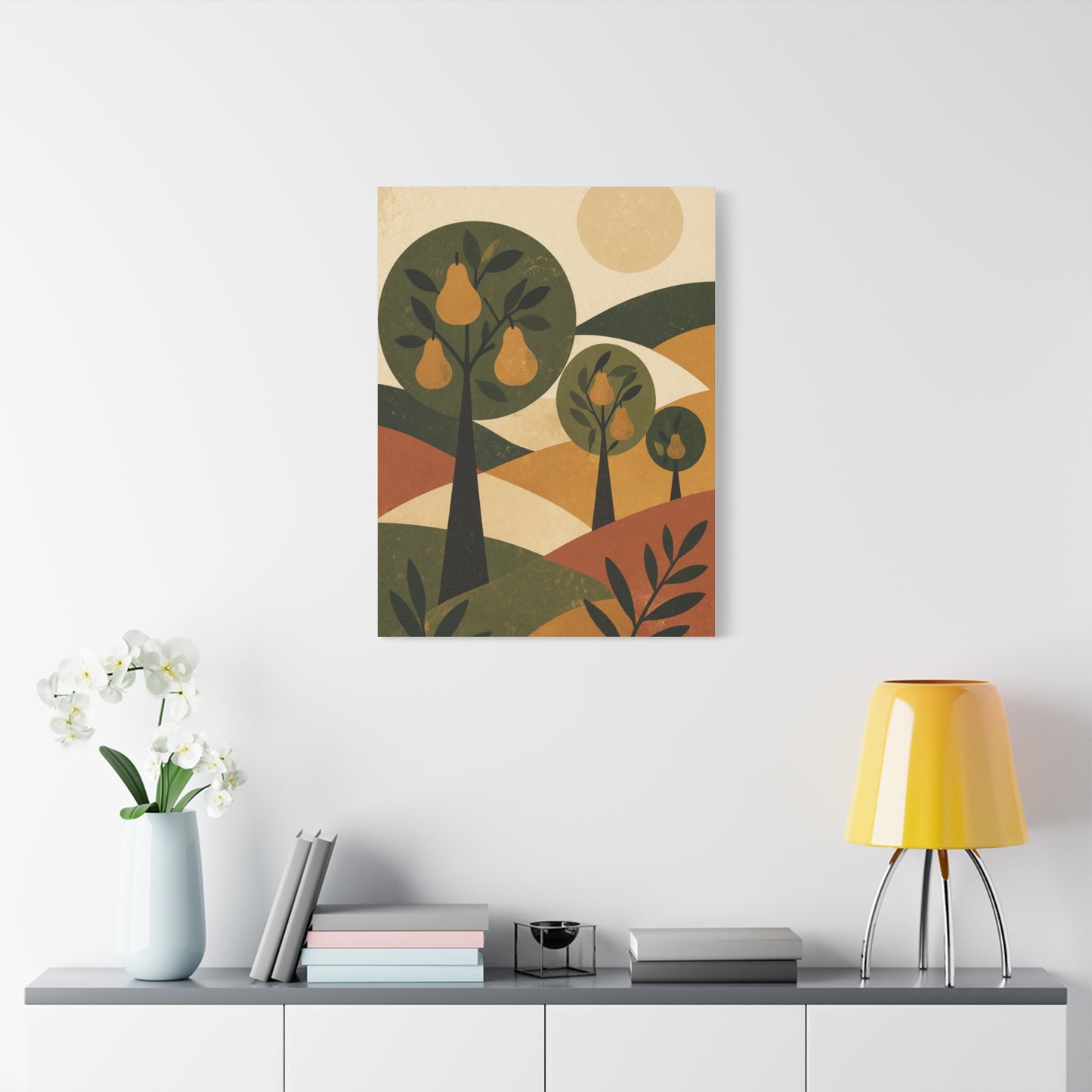 Stylized Orchard Landscape Wall Art & Canvas Print