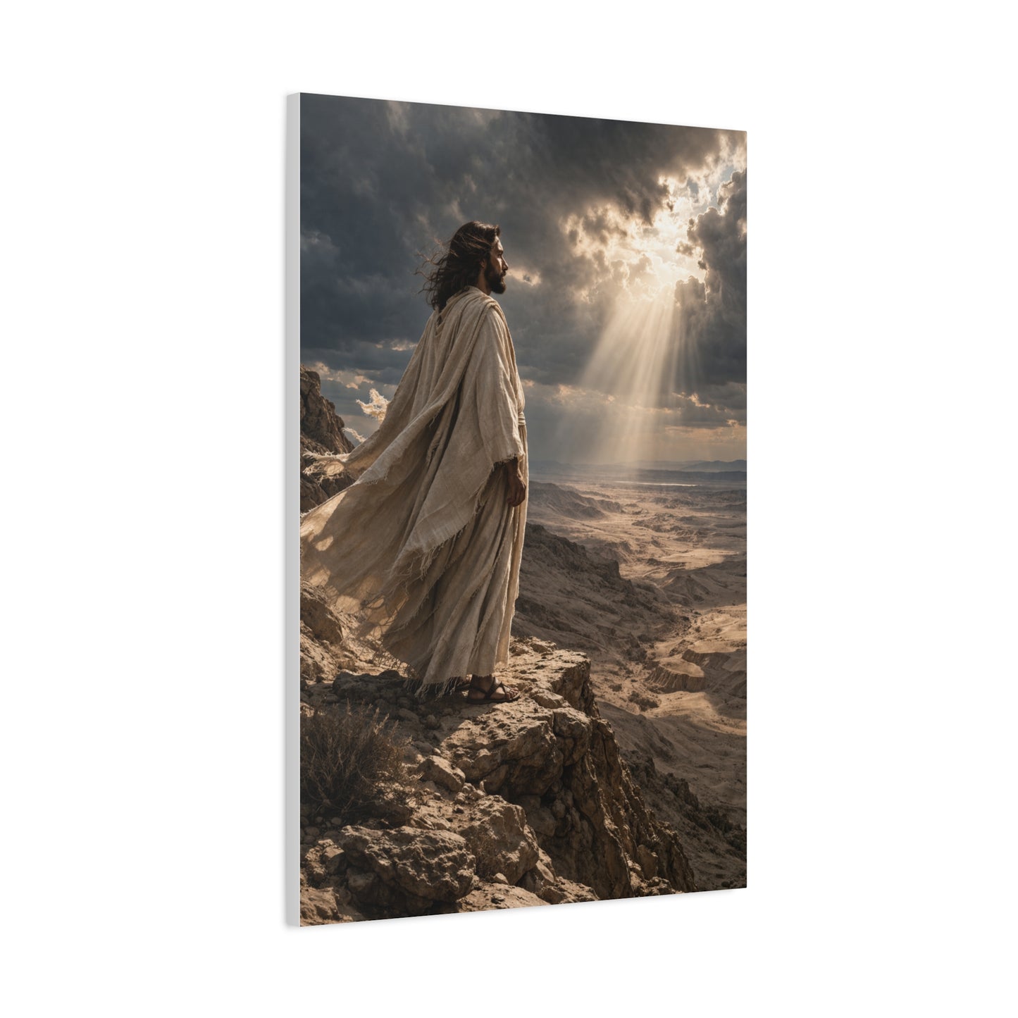 Christ Overlooking the Wilderness Light Wall Art & Canvas Print