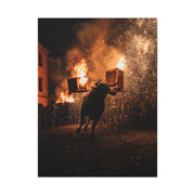 Toro de Júbilo Fire Bull Festival Wall Art & Canvas Print