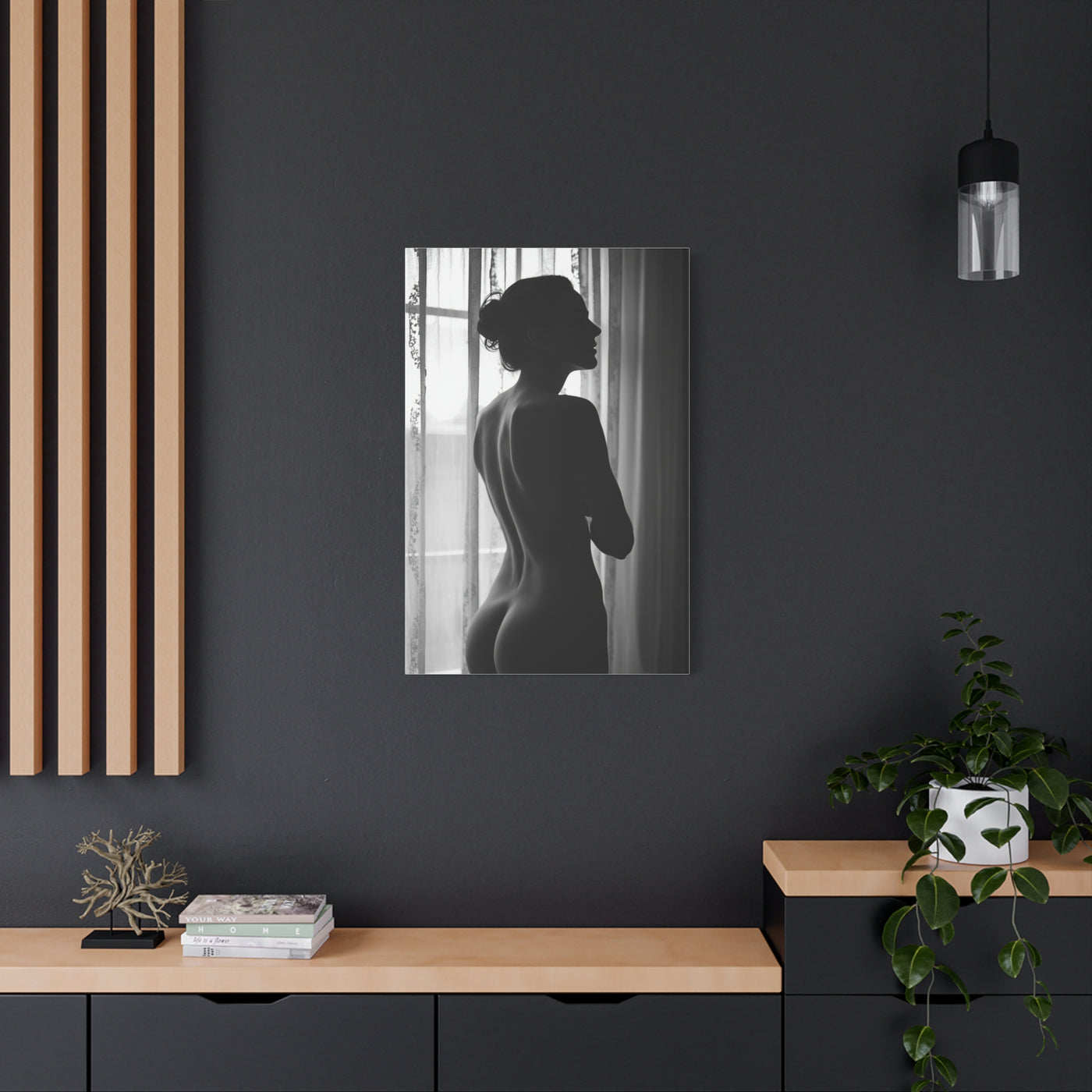 Window Light Silhouette Nude Wall Art & Canvas Print