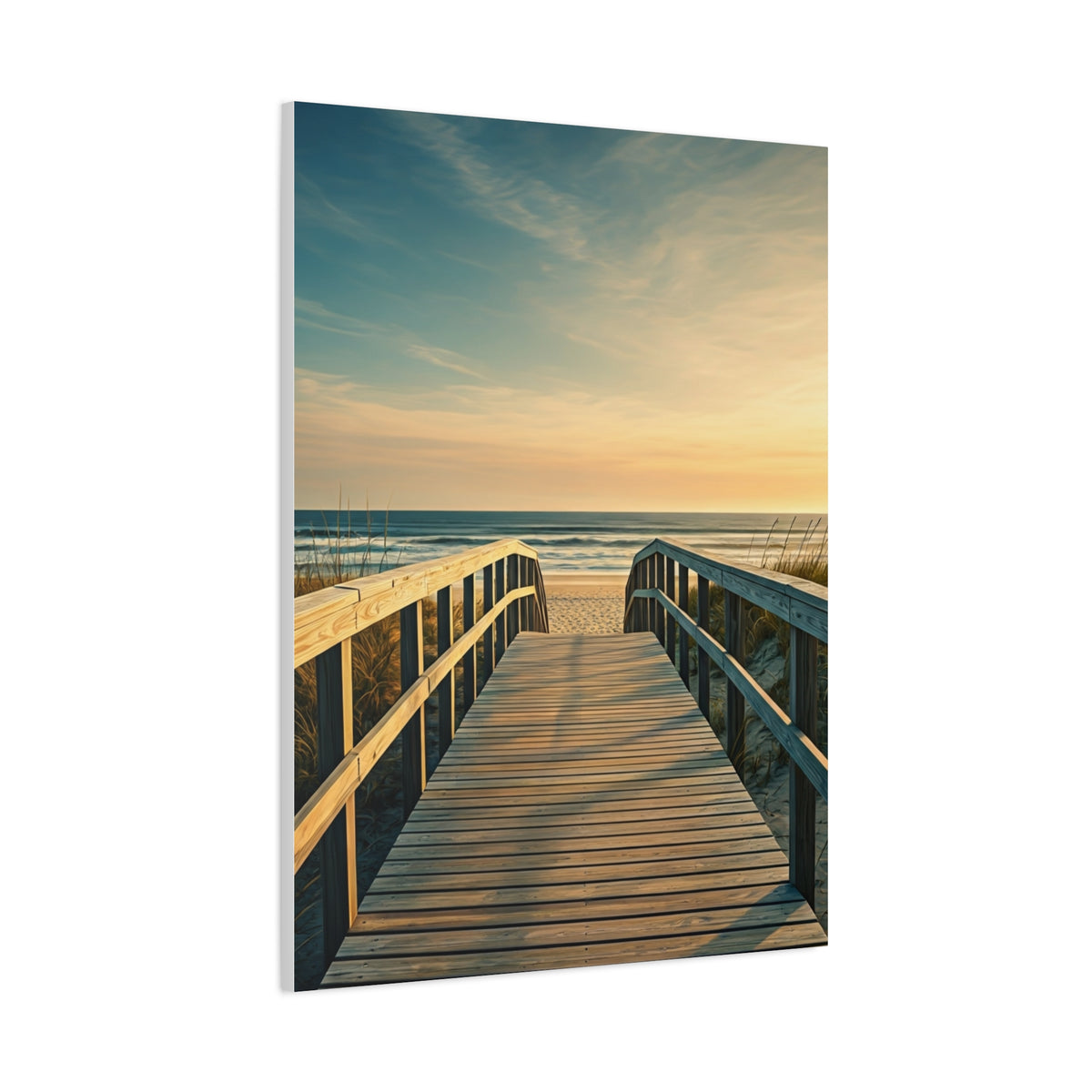 Wooden Boardwalk to the Ocean Horizon Wall Art & Canvas Prints