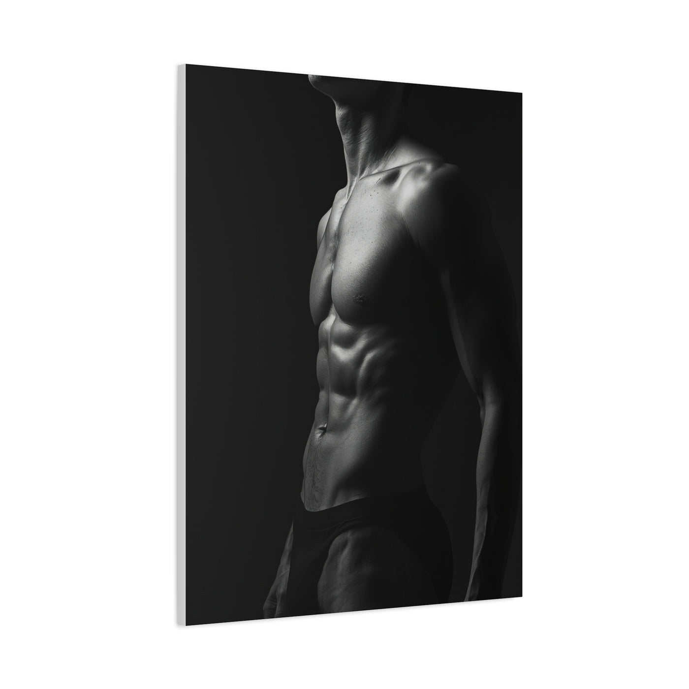 Sculptural Monochrome Torso Study Wall Art & Canvas Print