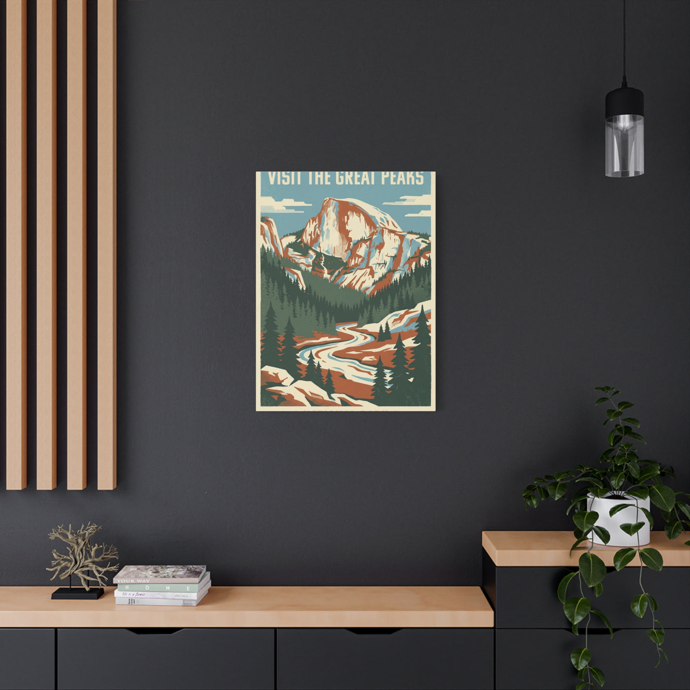 Visit The Great Peaks Vintage Poster Wall Art & Canvas Print