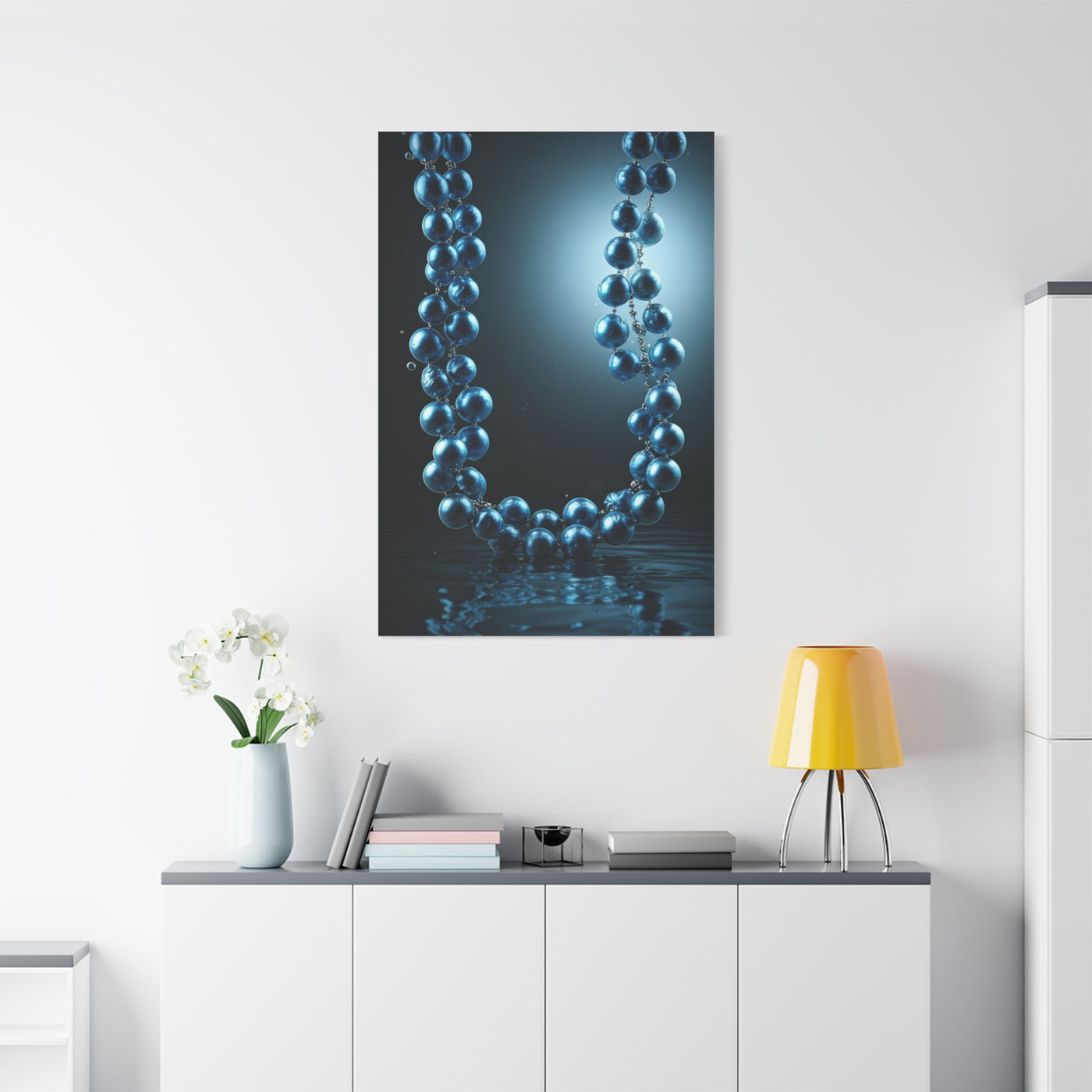 Blue Pearl Necklace Beneath Ocean Surface Wall Art & Canvas