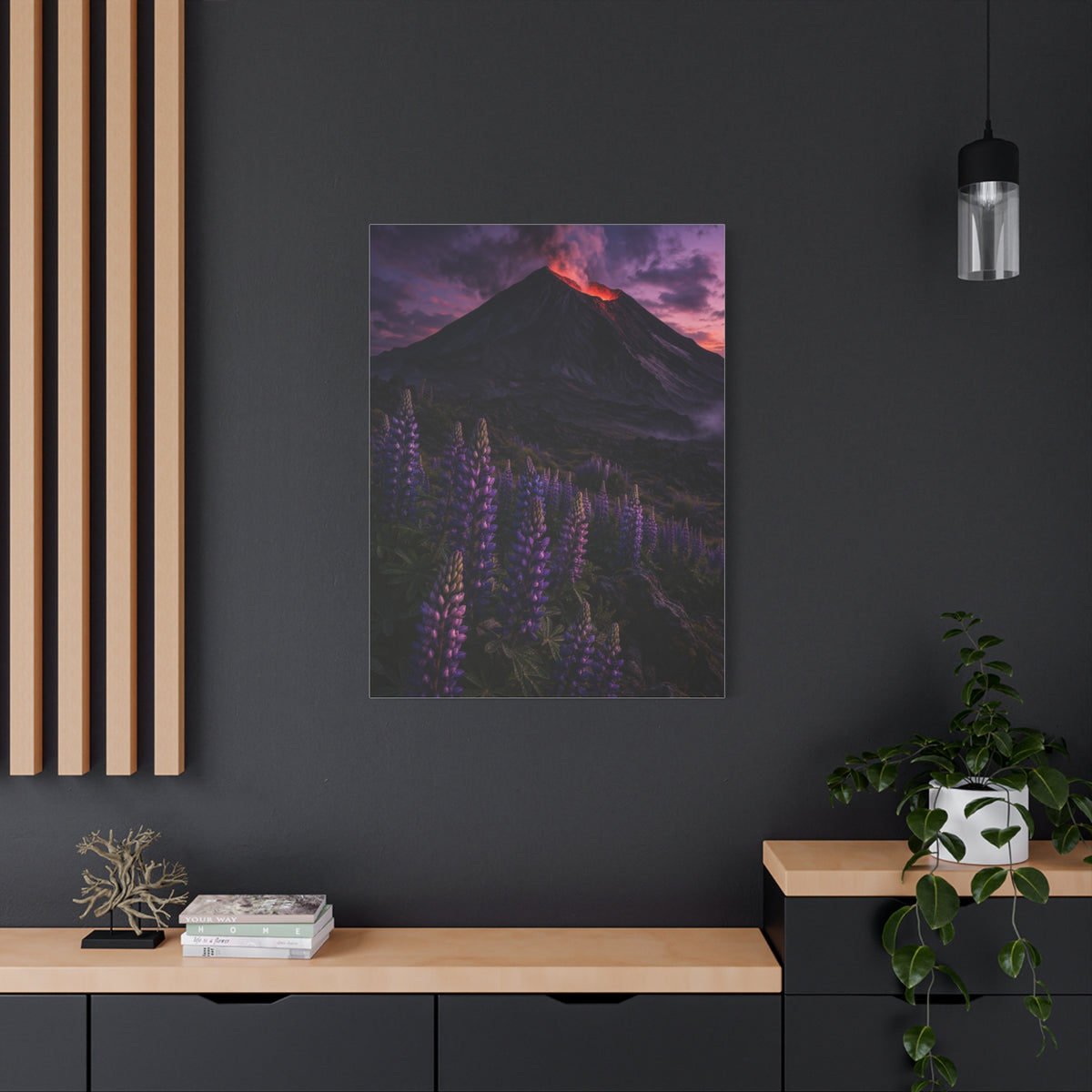 Volcanic Twilight & Wild Lupines Wall Art & Canvas Print