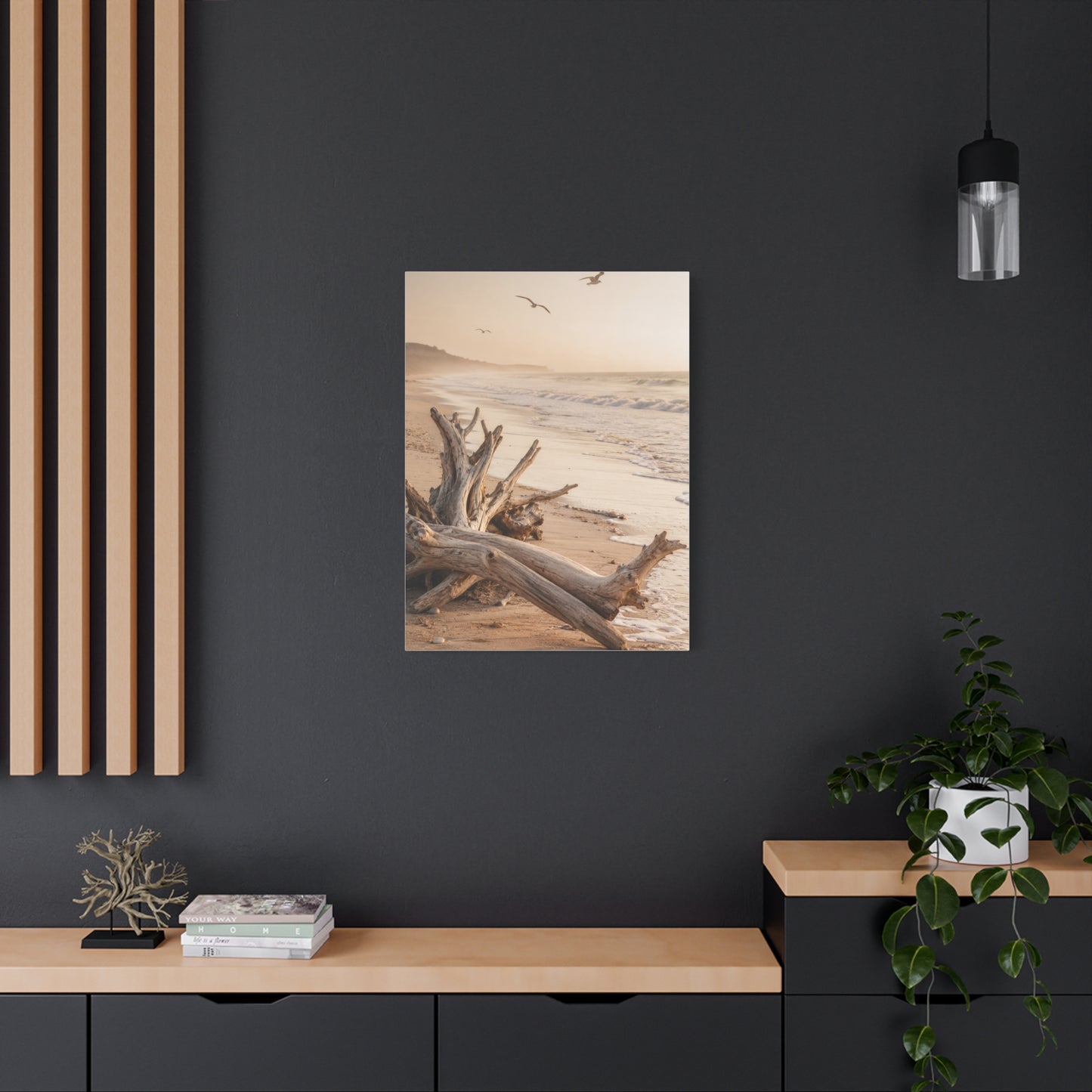 Driftwood Coastal Stillness Shore Wall Art & Canvas Print