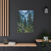 Misty Pine Green Mountain Landscape Wall Art & Canvas Print