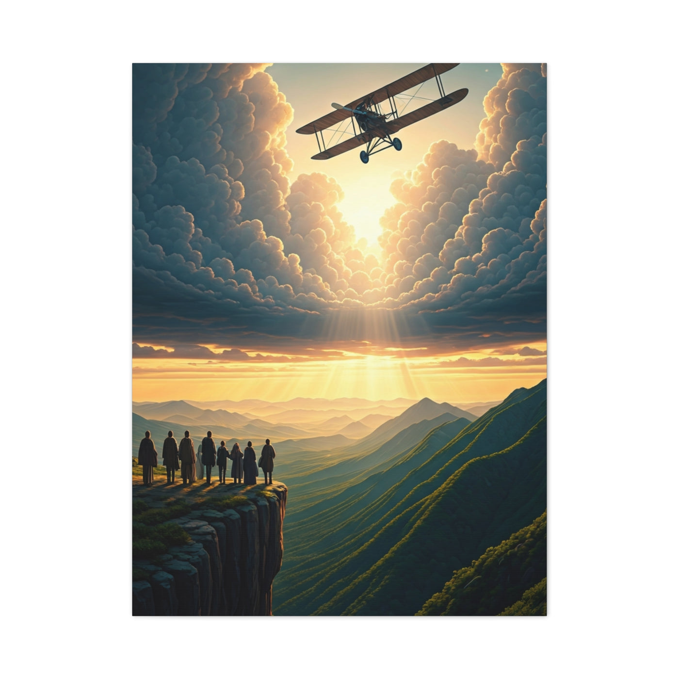 Vintage Airfield Dreams at Sunrise Wall Art & Canvas Prints