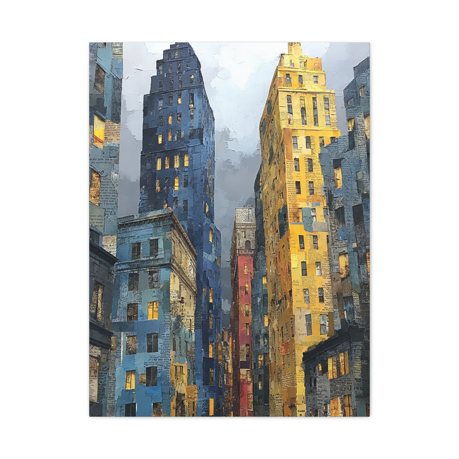 Urban Skyline Collage Composition Wall Art & Canvas Print