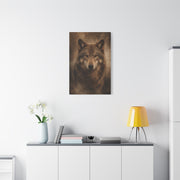 Warm-Toned Studio Wolf Portrait Wall Art & Canvas Print