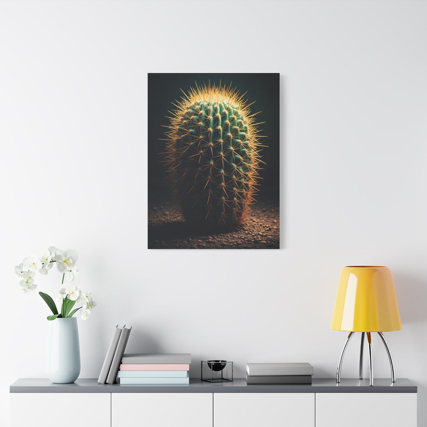 Golden Halo Barrel Cactus Wall Art & Canvas Prints