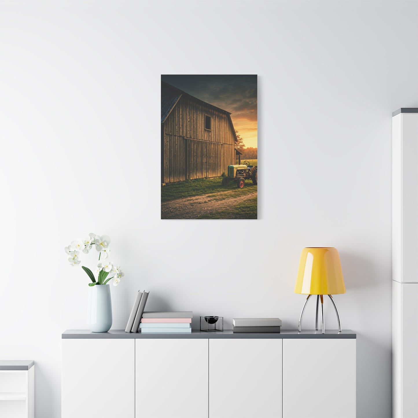 Vintage Tractor by Rustic Barn Wall Art & Canvas Prints