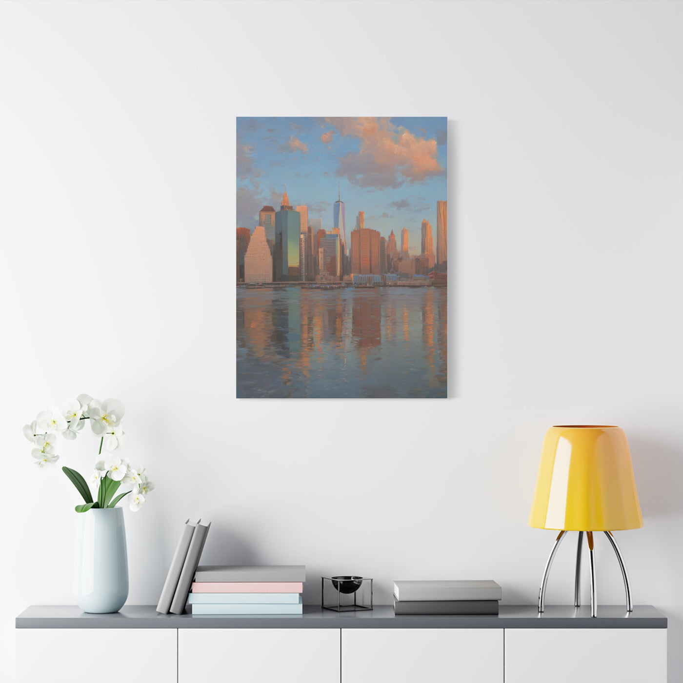 New York Skyline Morning Reflection Wall Art & Canvas Print