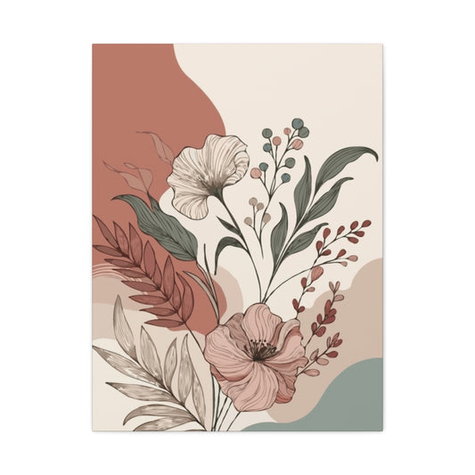 Aesthetic Flowers and Leaves Painting Wall Art & Canvas Prints