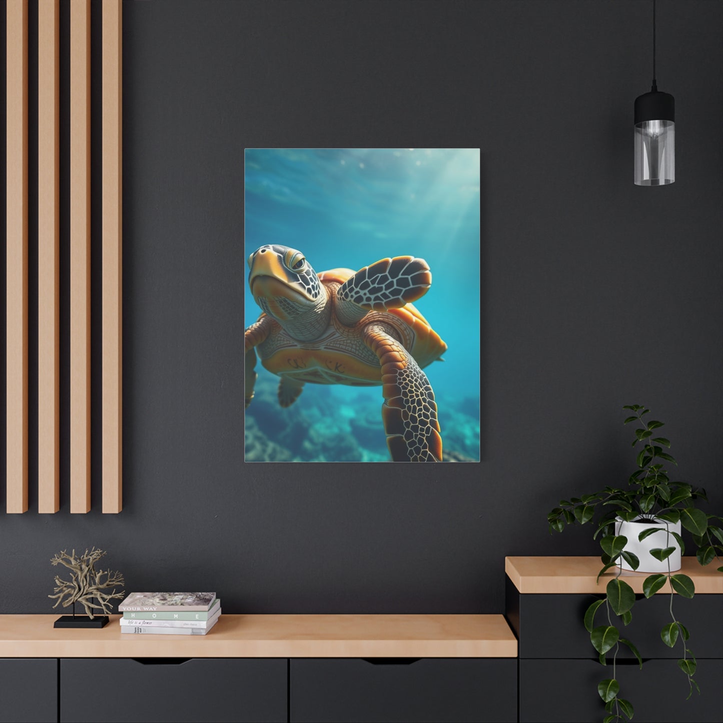 Azure Tortoise Masterpiece Wall Art & Canvas Print