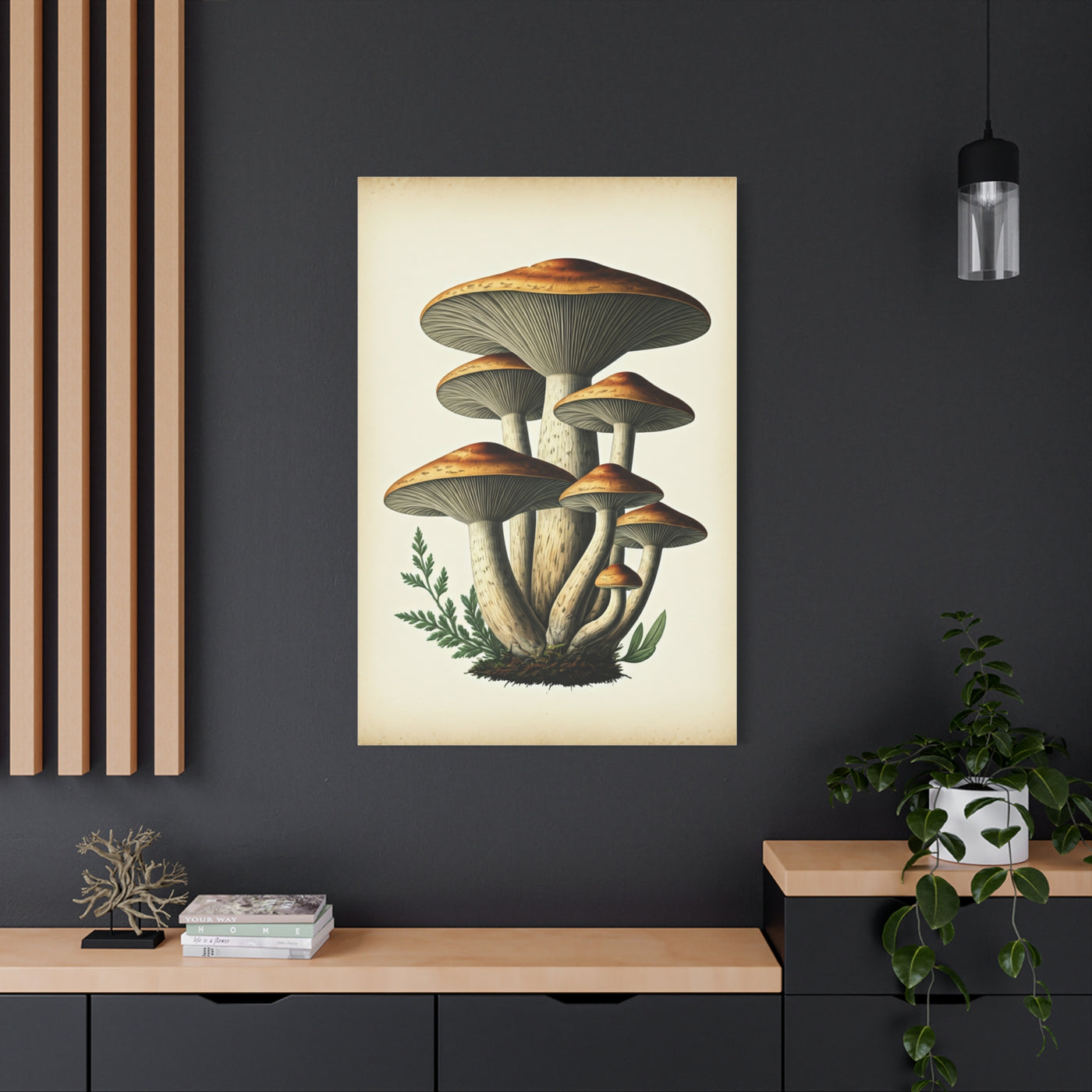 Forest Mushroom Cluster Illustration Wall Art & Canvas Prints