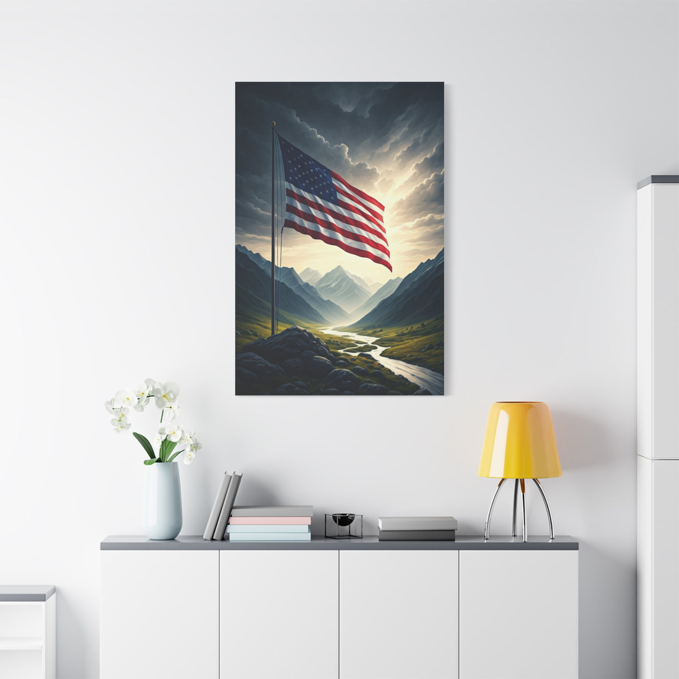 Mountain Freedom Flag Landscape Wall Art & Canvas Prints