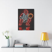 Neon Catcher Sign Sports Wall Art & Canvas Print