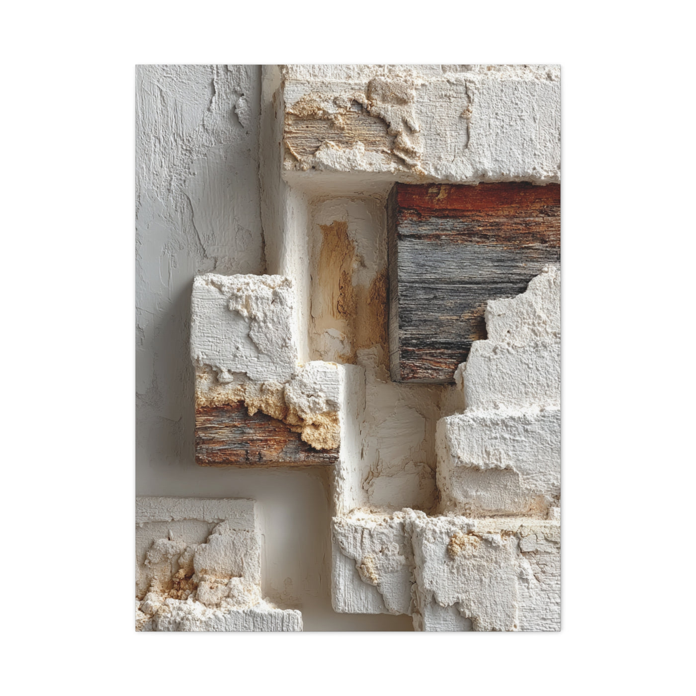 Minimal Plaster Block Assemblage Wall Art & Canvas Print