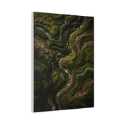 Topographic Moss River Landscape Wall Art & Canvas Print