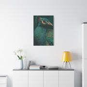 Regal Emerald Peacock Portrait Wall Art & Canvas Print