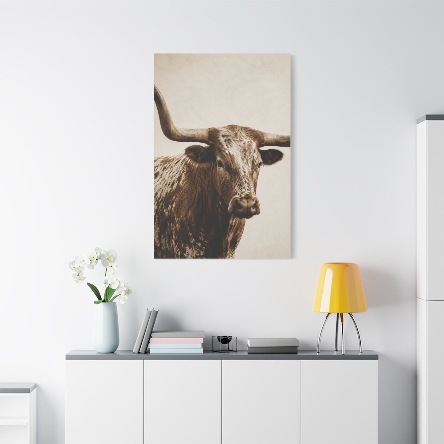 Texas Longhorn Heritage Portrait Wall Art & Canvas Print