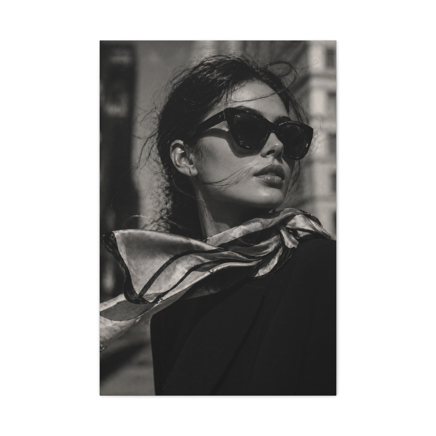 High-Fashion Sunglasses Portrait Wall Art & Canvas Print