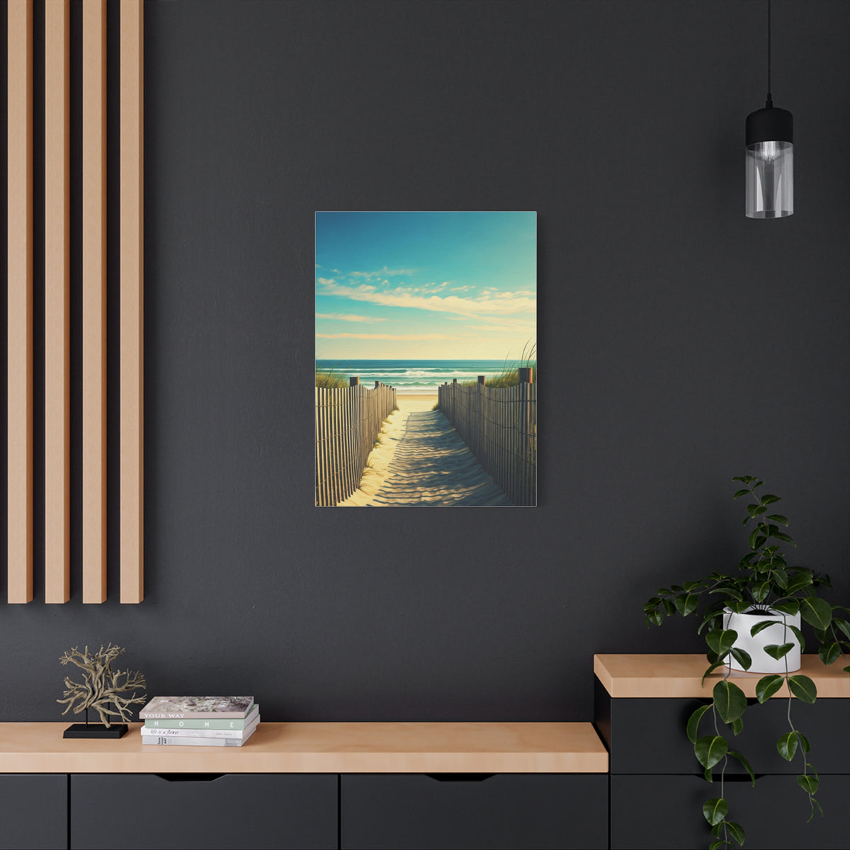 Sandy Fence Pathway to the Shore Wall Art & Canvas Prints