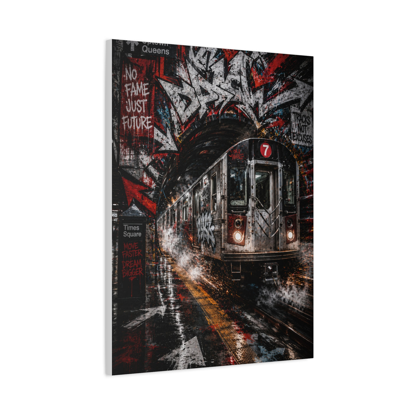 Graffiti Subway Train Chaos Street Wall Art & Canvas Print