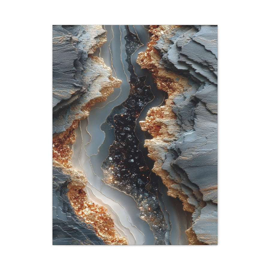 Silver Geode Mineral Abstract Wall Art & Canvas Print
