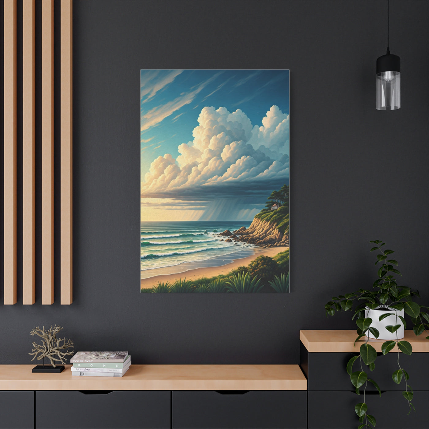 Cloudburst Over Coastal Bay Wall Art & Canvas Prints