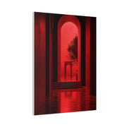 Surreal Crimson Archway Interior Wall Art & Canvas Print