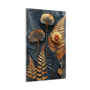 Golden Botanical Relief Composition Wall Art & Canvas Print