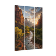 Zion Canyon Triptych Landscape Wall Art & Canvas Print