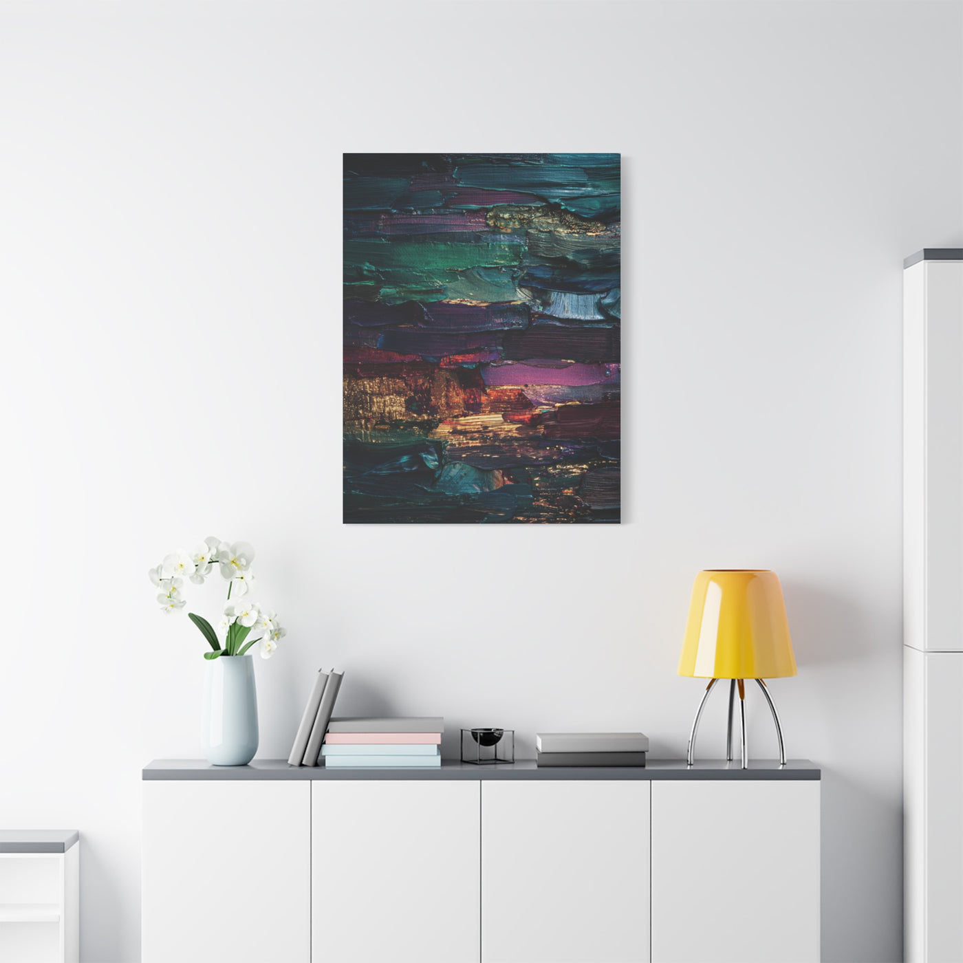 Jewel Tone Textured Abstract Gallery Painting Wall Art & Canvas Print