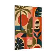 Mid-Century Geometric Tropical Composition Wall Art & Canvas Print
